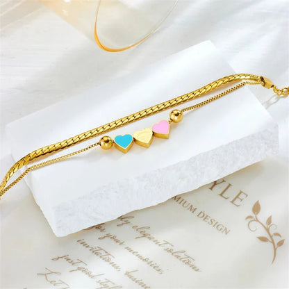 Pastel Forever Love Heart Necklace and Bracelet