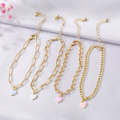 Pastel Heart Bracelet Stack