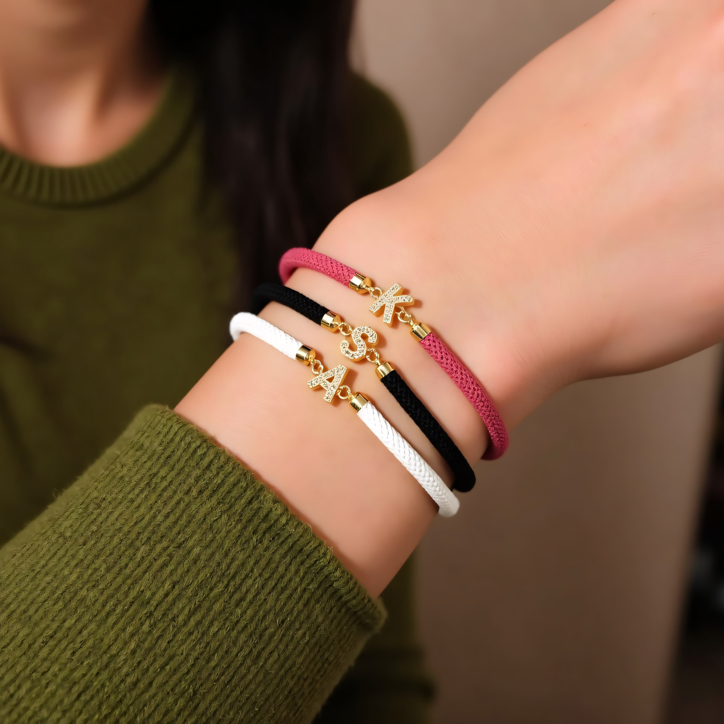 Personalized Unity Diamond Initial Bracelet