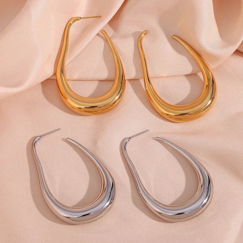 Pear Outlined Hoop Earrings