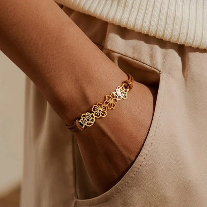 Personalized Birth Flower Bracelet