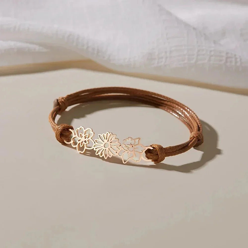 Personalized Birth Flower Bracelet