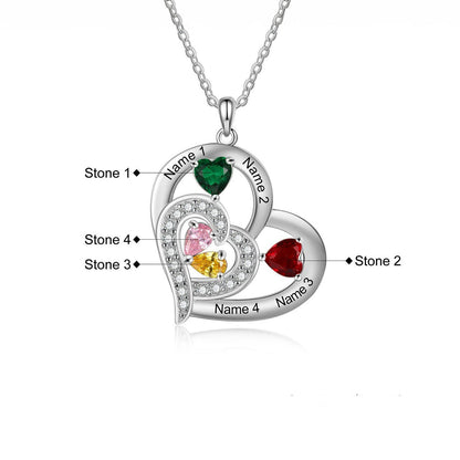 Personalized Name & Birthstone Heart Necklace