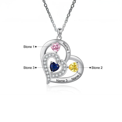 Personalized Name & Birthstone Heart Necklace