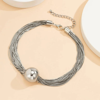 Posh Multi Layered Chain Ball Necklace and Bracelet