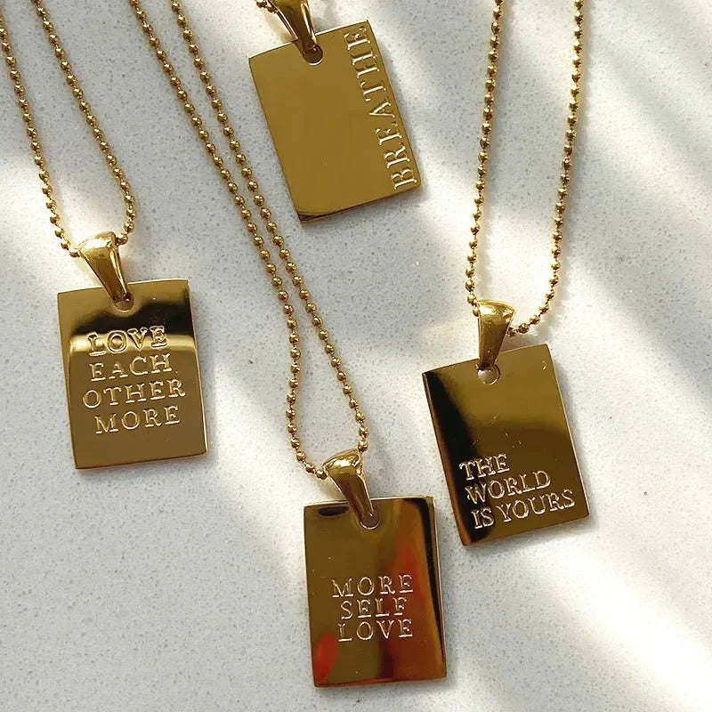 Positive Affirmation Engraved Necklaces
