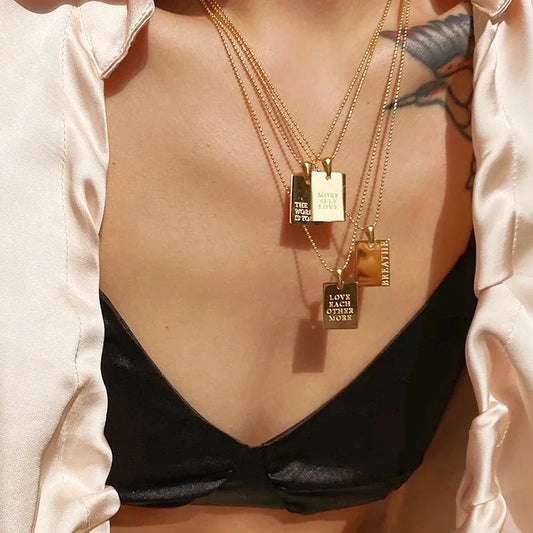 Positive Affirmation Engraved Necklaces