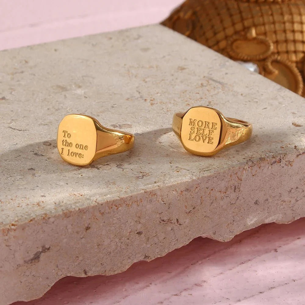 Positive Affirmation Engraved Rings