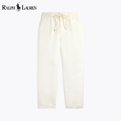 RL Lateef Relaxed Fit Pleated Linen Pant