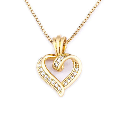 Romantic Diamond Heart Pendant Necklace