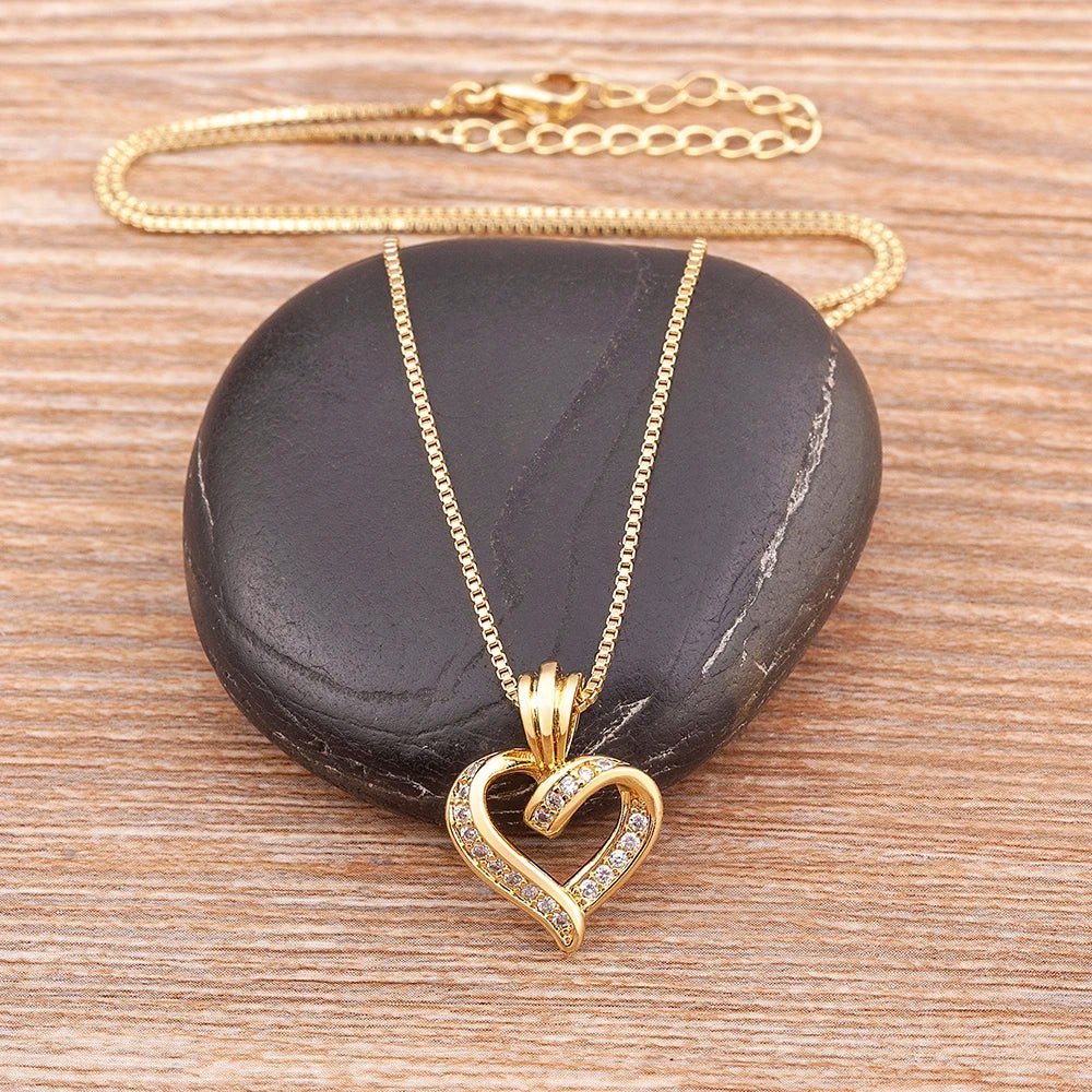 Romantic Diamond Heart Pendant Necklace