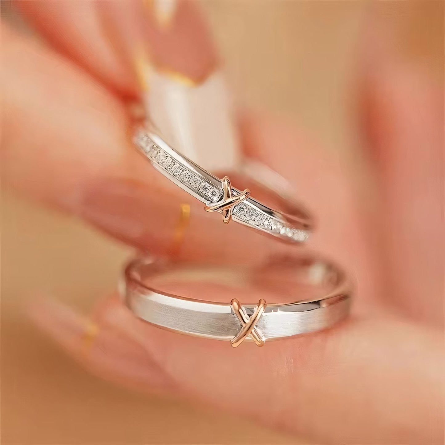 Romantic X Couples Rings