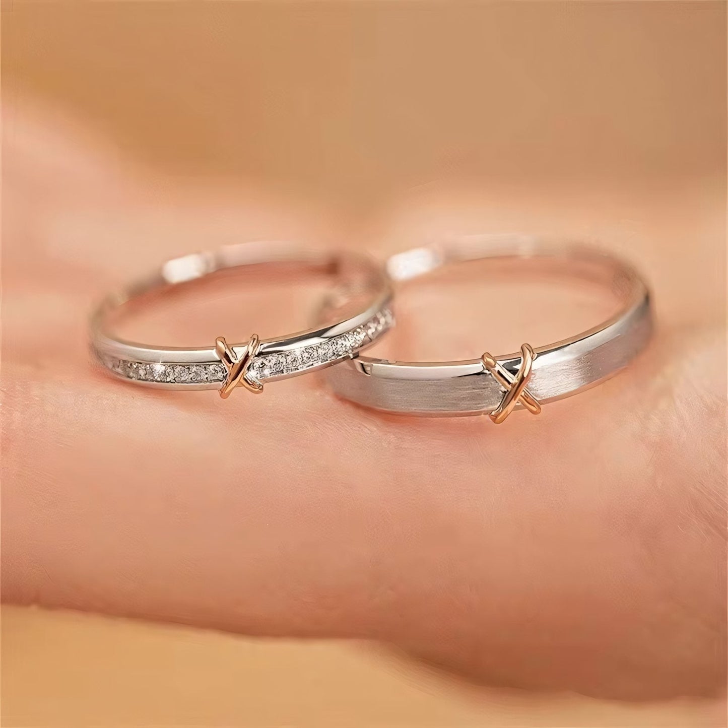 Romantic X Couples Rings