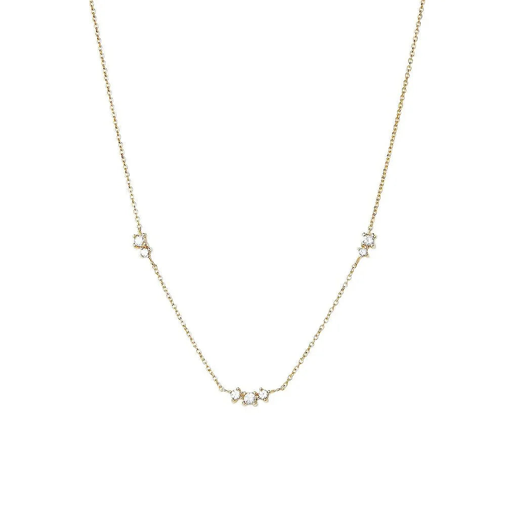 S925 Dainty Triple Zircon Necklace