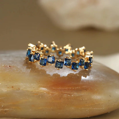 Scattered Cubic Diamonds Dainty Ring