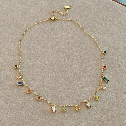 Scattered Dainty Crystals Choker Necklace