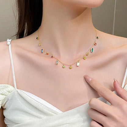 Scattered Dainty Crystals Choker Necklace