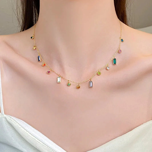 Scattered Dainty Crystals Choker Necklace