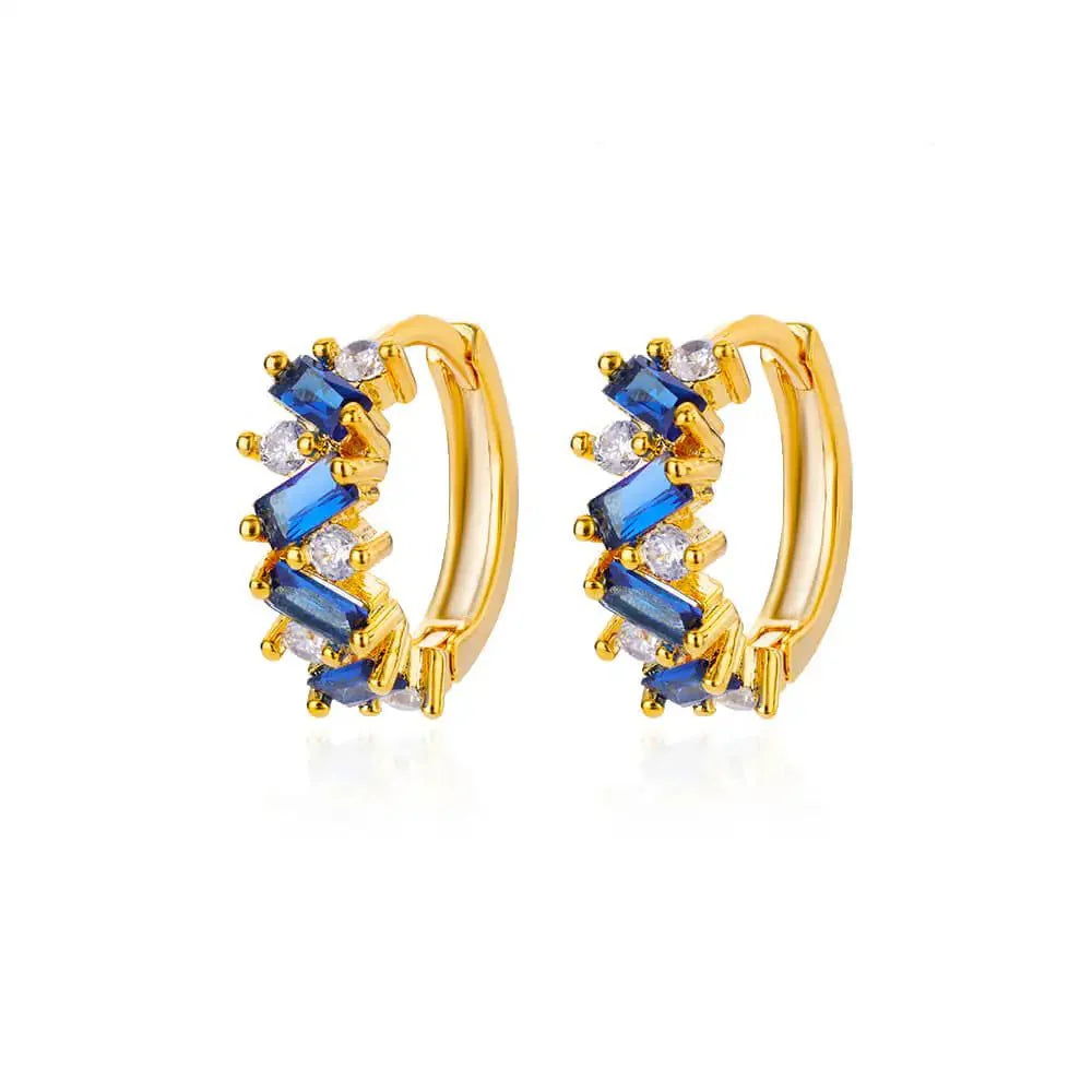 Scattered Diamonds Hoop Earrings