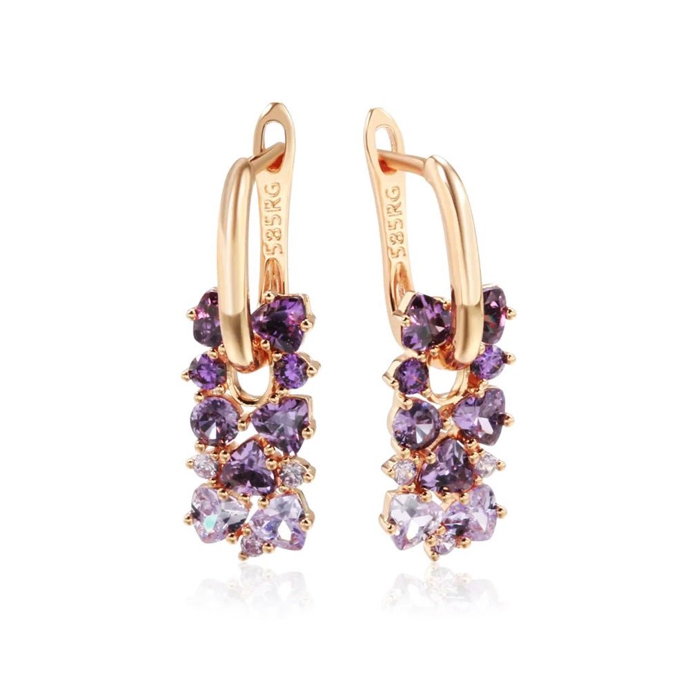 Scattered Simulated Amethyst Earrings
