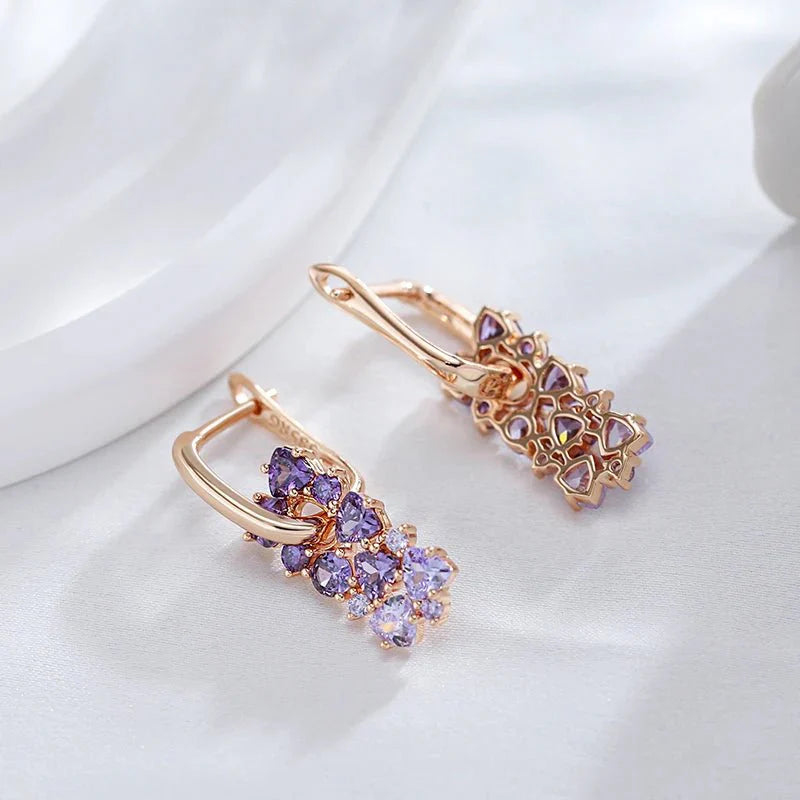 Scattered Simulated Amethyst Earrings