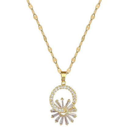 Shimmering Floral Diamond Necklace and Earrings