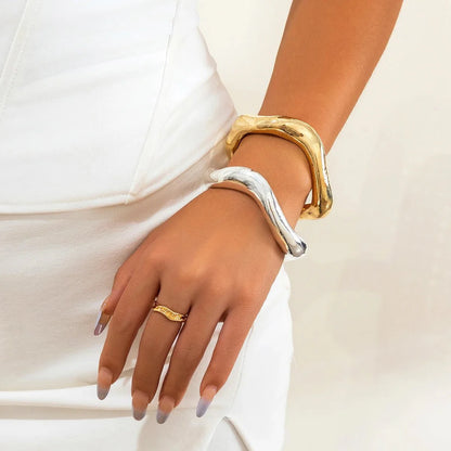 Statement Chunky Wave Bracelets