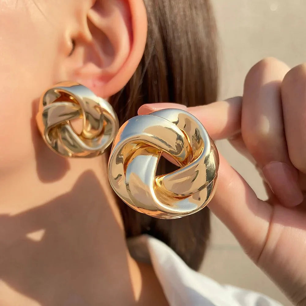 Statement Pretzel Spiral Twist Earrings