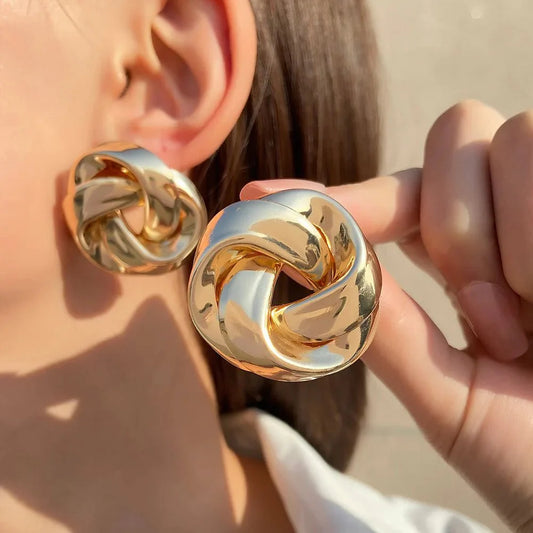 Statement Pretzel Spiral Twist Earrings