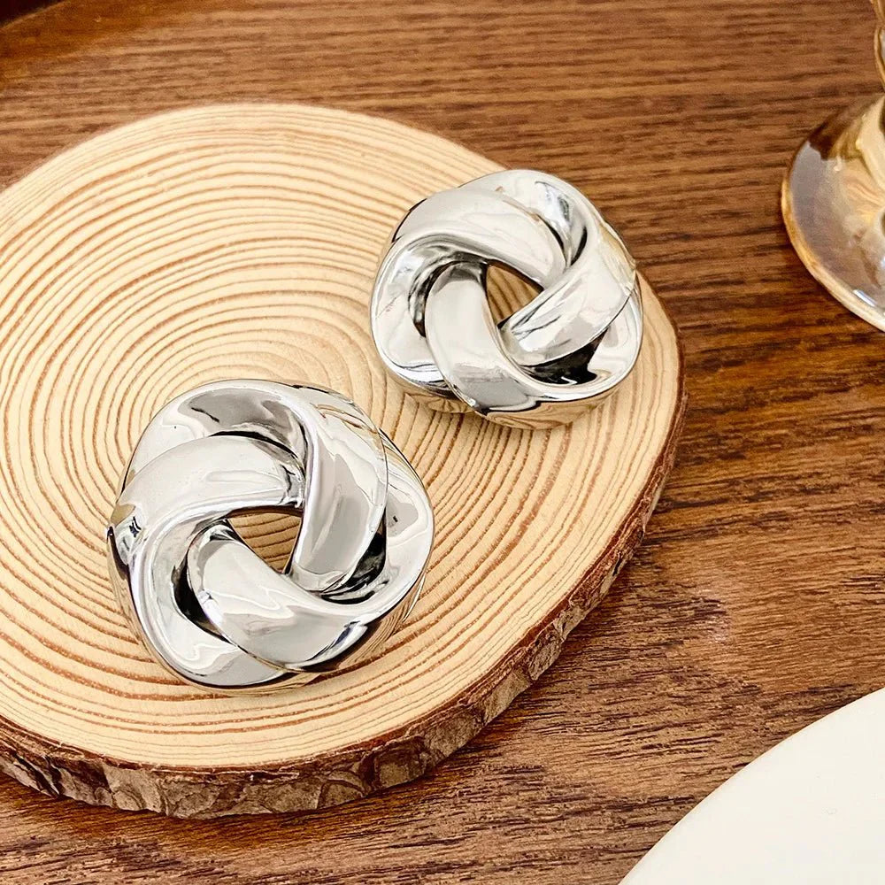 Statement Pretzel Spiral Twist Earrings