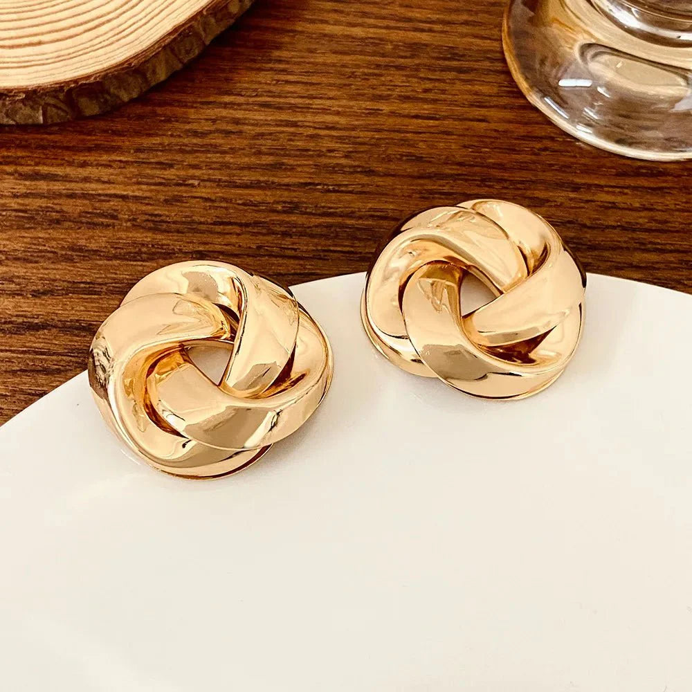 Statement Pretzel Spiral Twist Earrings