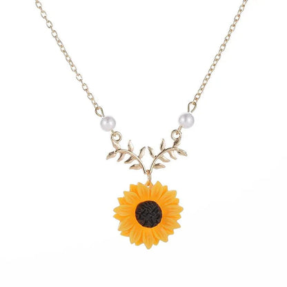 Summer Sunflower Dainty Necklace