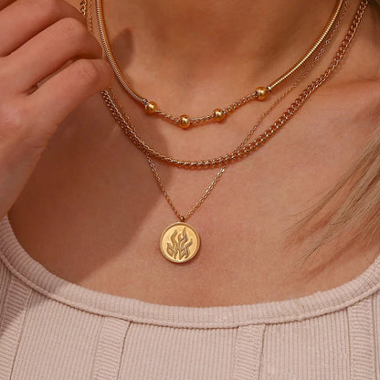 Thick Snake Chain Beaded Necklace and Bracelet Set