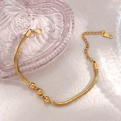 Thick Snake Chain Beaded Necklace and Bracelet Set