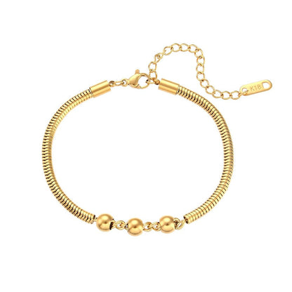 Thick Snake Chain Beaded Necklace and Bracelet Set