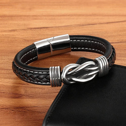 Unisex Eternal Love Knot Leather Bracelet