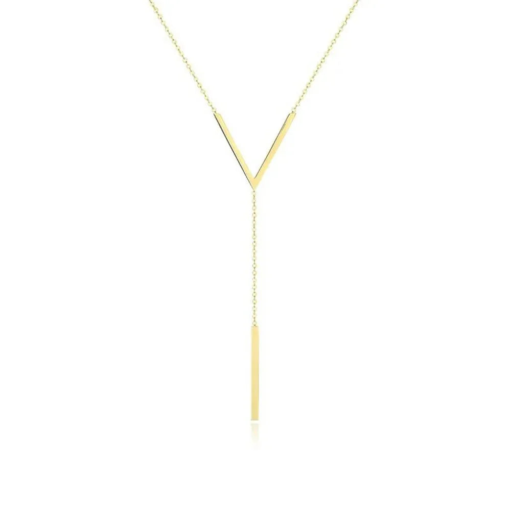 V Drop Lariat Necklace