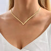 V Taper Herringbone Necklace