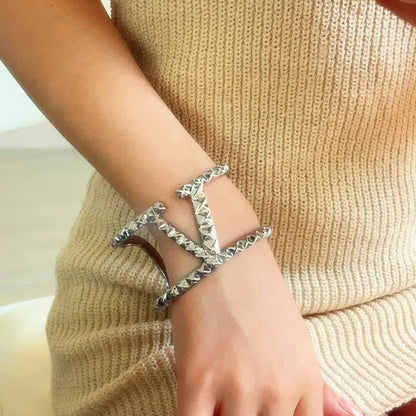 Wide Statement "V" Cuff Bracelet