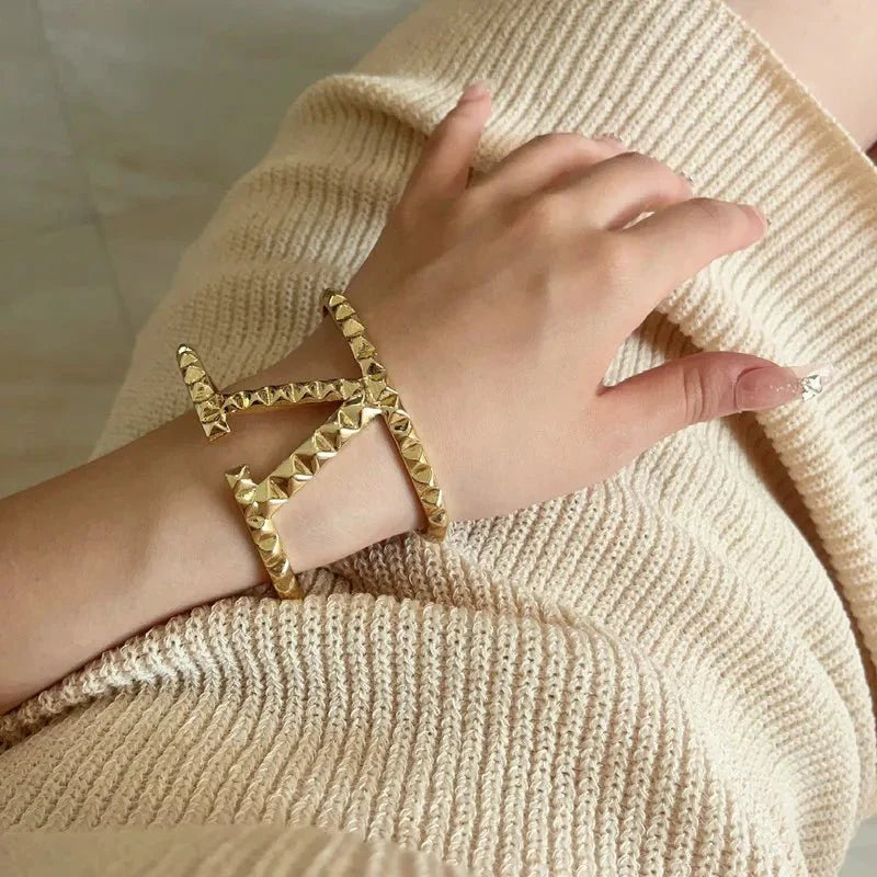 Wide Statement "V" Cuff Bracelet