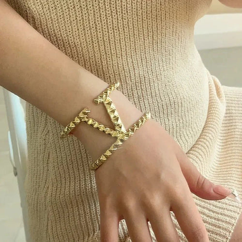 Wide Statement "V" Cuff Bracelet
