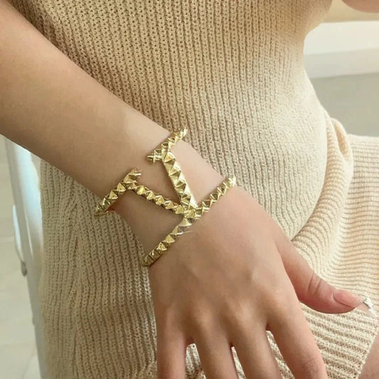 Wide Statement "V" Cuff Bracelet