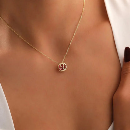 Zircon Encapsulated Zodiac Sign Necklace