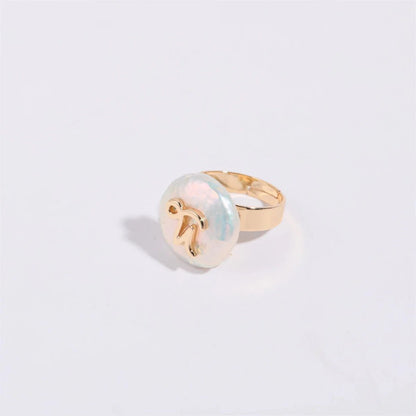 Zodiac Sign Large Pearl Statement Ring