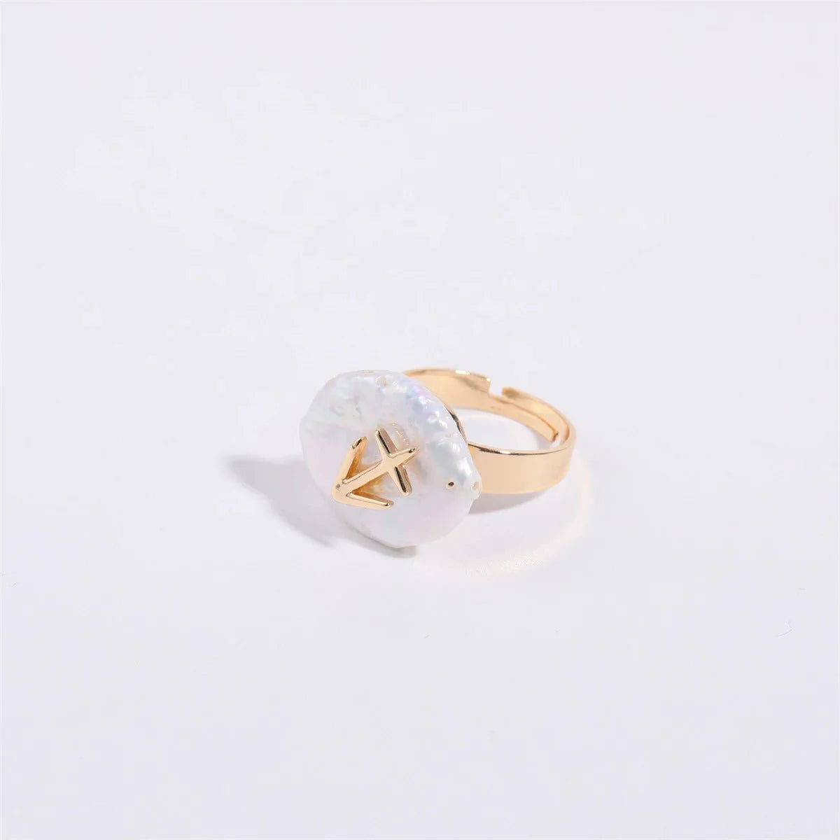 Zodiac Sign Large Pearl Statement Ring