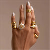 Zodiac Sign Large Pearl Statement Ring